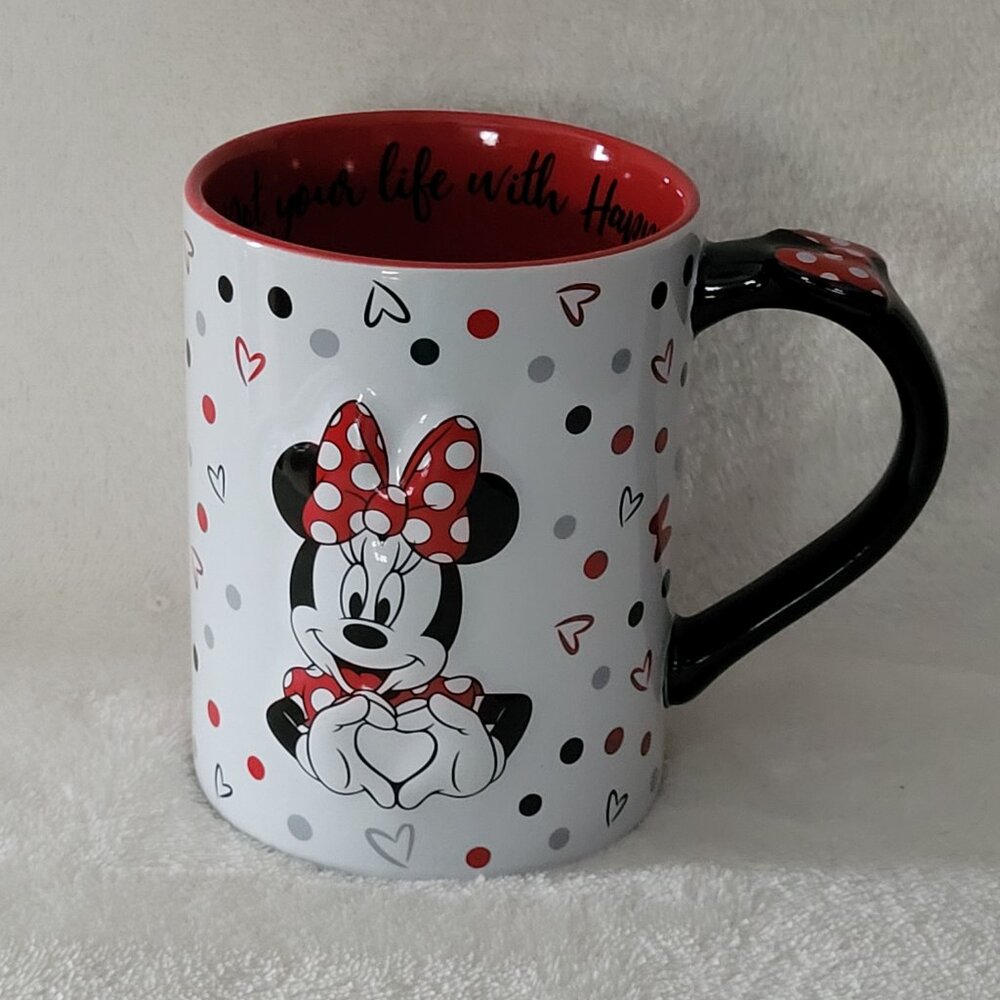 Disney Parks "Dot Your Life With Happiness" Minnie Mouse Coffee Mug